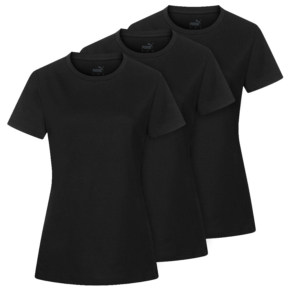 3-pack dames T-shirts Puma Base Black 3-pack zwart S