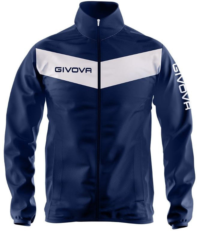 Sports jacket Givova Rain Blue-Bianco, S