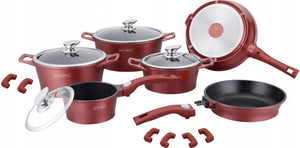 Royalty Line Burgundy 14-Piece Pot Set,