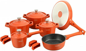 Royalty Line Orange 14-Piece Pot Set,