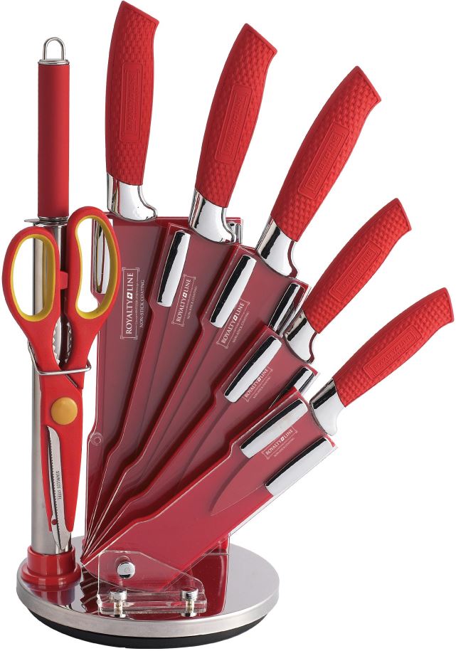 Royalty Line Red 8-Piece Knife Set,