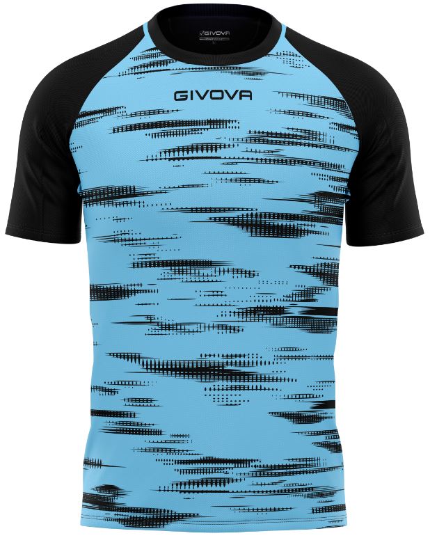 Sports T-shirt Givova Pixel Sky-Black Xs