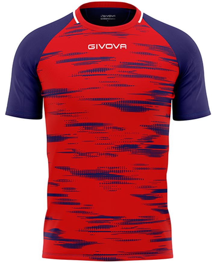 Sports T-shirt Givova Pixel Red-Blue 2Xs