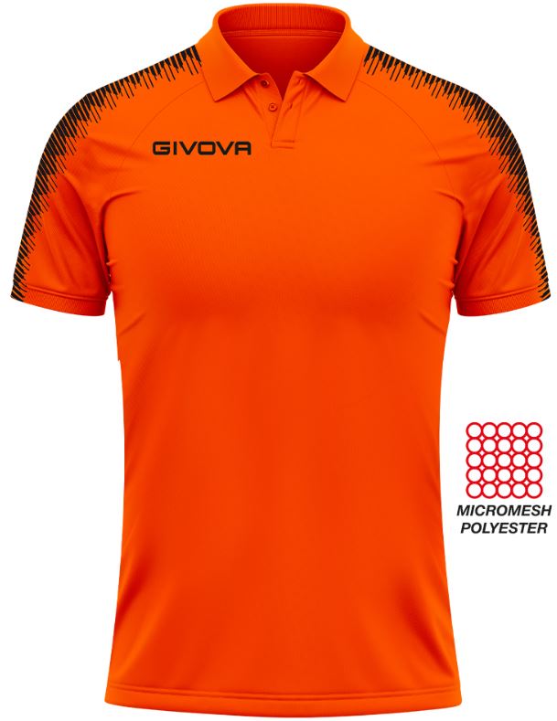 Sports polo shirt Givova Fluo Orange Xl