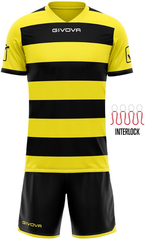 Sports Set Givova Rugby Black-Yellow Xl