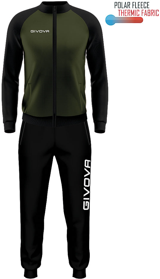 Sports Set Givova Cuba Army Green-Black, Xs