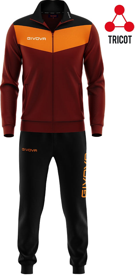 Sports Set Givova Campo Burgundy-Orange, Xs