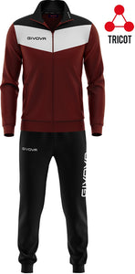 Sports Set Givova Campo Burgundy-Black, Xs