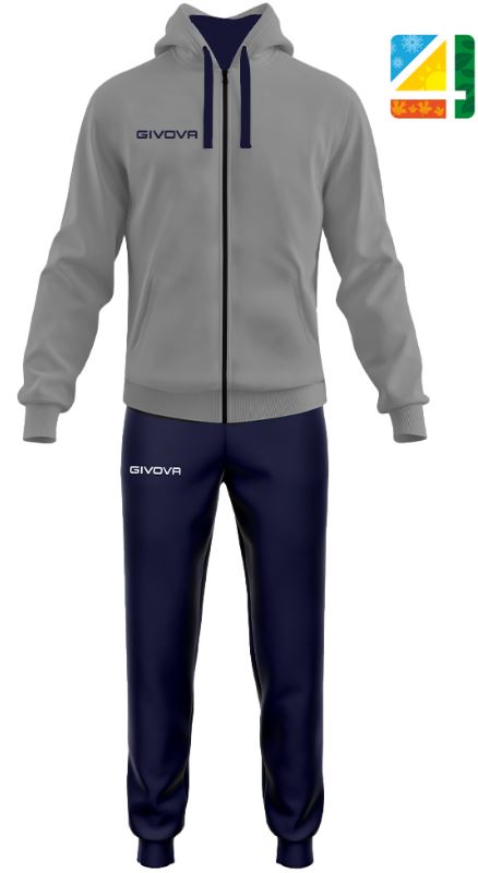Tracksuit Set Givova King 4 Seasons Grey-Black grey/blue XL