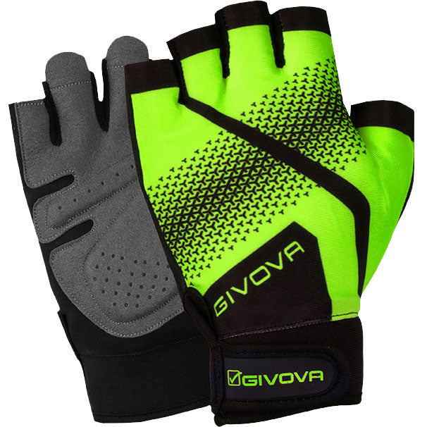 Training Gloves Givova Gym Fluo Yellow-Black L