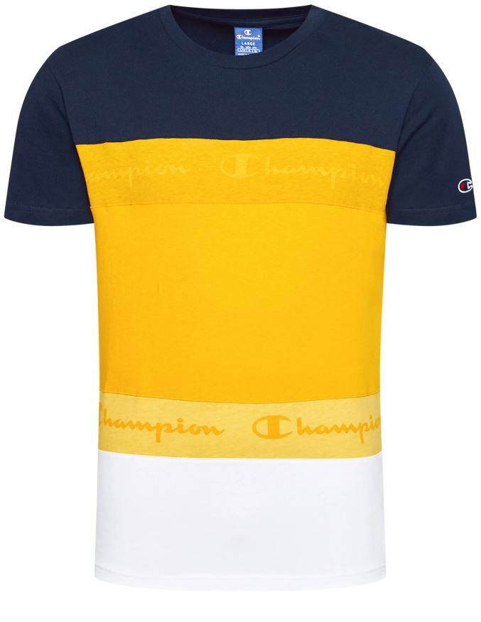 Men's T-shirt Champion Shirt Navy-Yellow-White, S