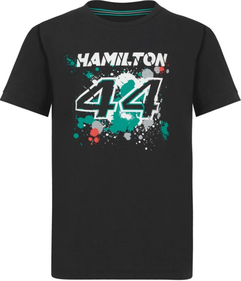 T-shirt Mercedes Heren F1 Fw Lewis #44 T-shirt Zwart zwart XS