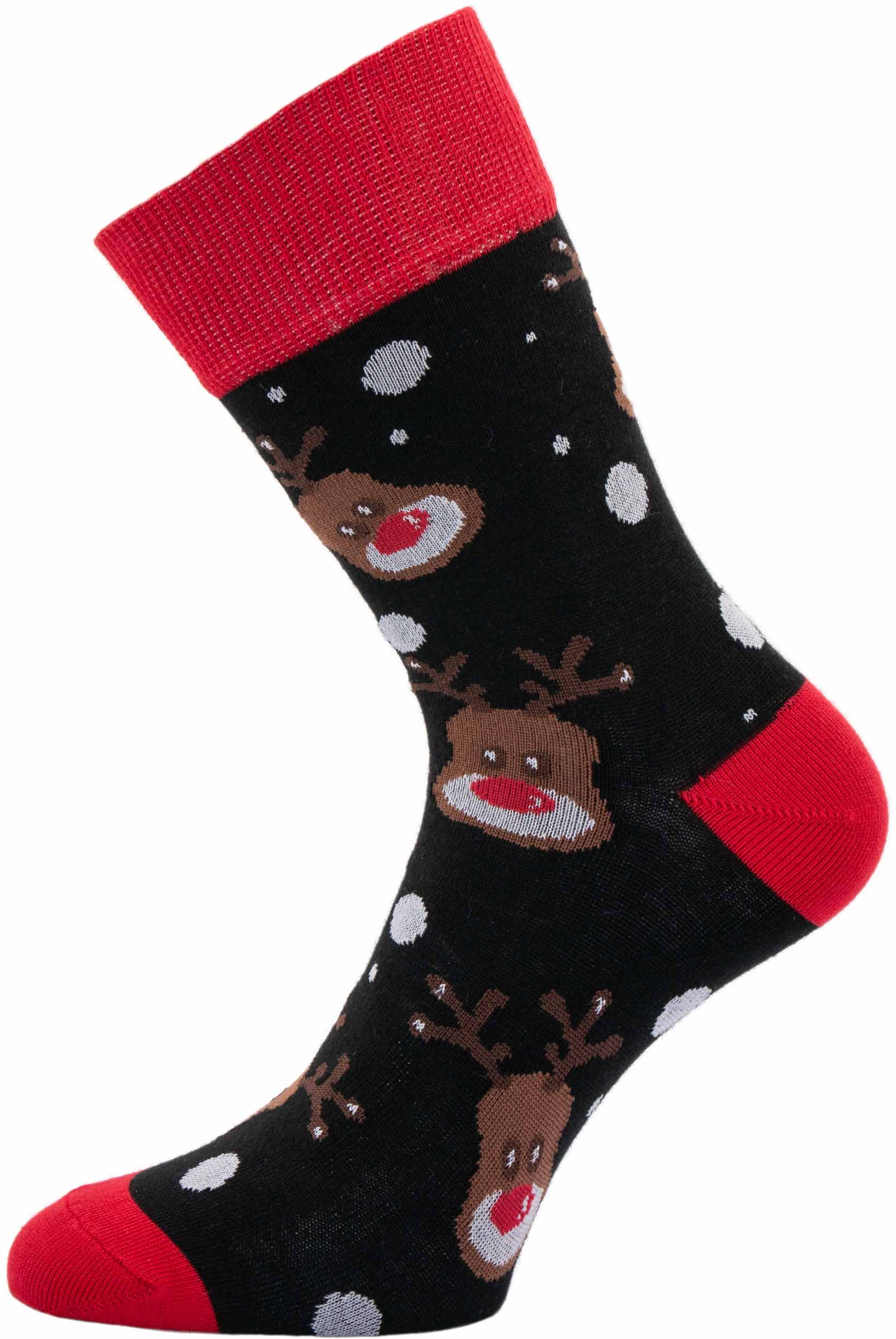 Women's Christmas Socks Reindeer Black 37-41