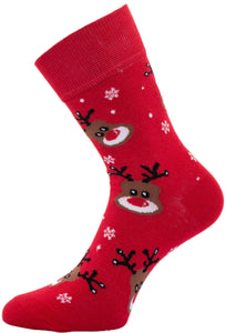 Men's Christmas Socks Reindeer Red 42-46